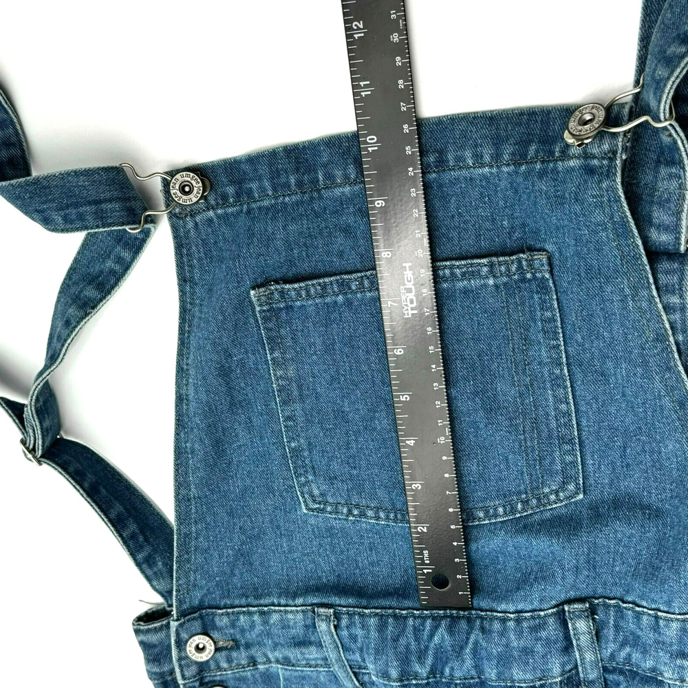 UMGEE Women's Denim Overalls Small Long Distressed Blue Pockets Cottage Cowgirl - Picture 8 of 12